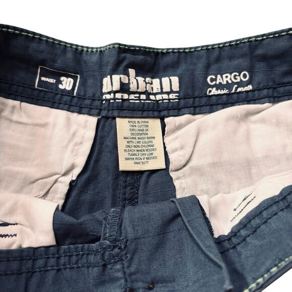 Urban Pipeline Blue Ripstop Cargo Shorts Classic 11" Inseam 100% Cotton Size 30 - Picture 4 of 5